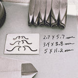Tsunami. Waves. Three available sizes and two directions. Engraved Metal Hand Stamp.