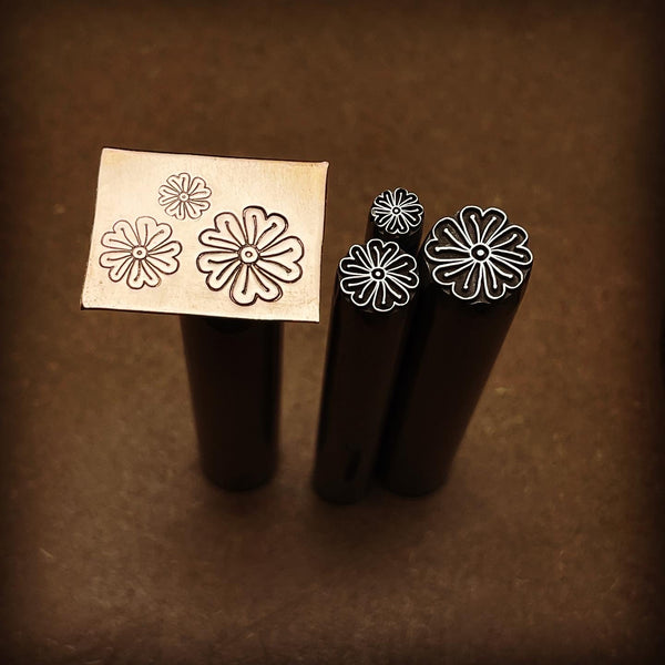 Stamen Flower. Engraved Metal Hand Stamp Handmade.