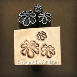 Flower Mounds. Three available sizes. Engraved Metal Hand Stamp.