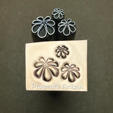 Flower Mounds. Three available sizes. Engraved Metal Hand Stamp.