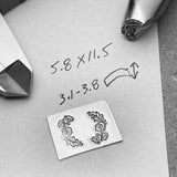Oak Leaves Bent. Raised design. Metal Hand Stamp