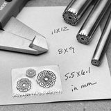 Mandala Flower. Three available sizes. Engraved Metal Hand Stamp.