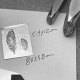 Fine Feather! Two sizes available Metal Hand Stamp.