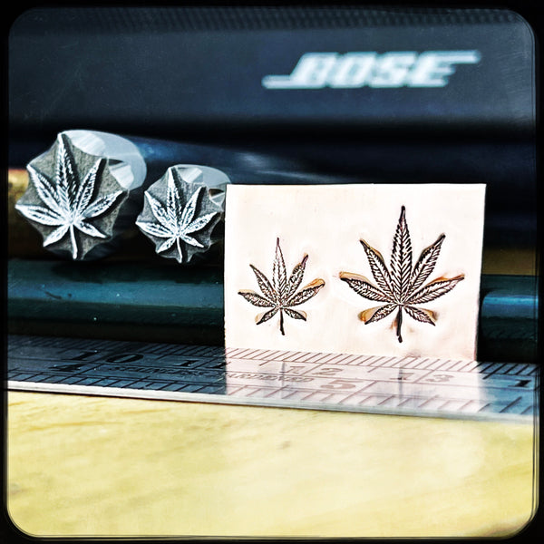 Mary Jane Leaf. Two Available Sizes! Metal Hand Stamp.
