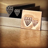 Petal V! Two Sizes. Raised design. Metal Hand Stamp! Jewelry Design Stamping. Unique.