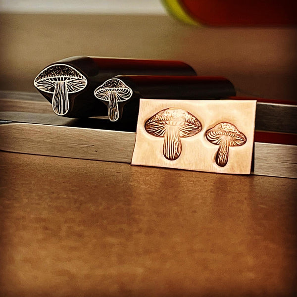Porcini Mushrooms - Two Sizes - Engraved Metal Hand Stamp.