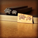 Crazy Side Flower. Two sizes. Engraved Metal Hand Stamp.