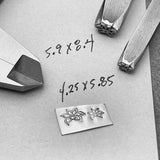 Crazy Side Flower. Two sizes. Engraved Metal Hand Stamp.