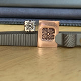 Classic Engraved Flower Square! Engraved Metal Hand Stamp Handmade.