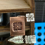 Classic Engraved Flower Square! Engraved Metal Hand Stamp Handmade.