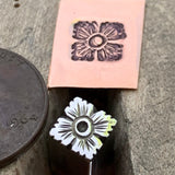 Classic Engraved Flower Square! Engraved Metal Hand Stamp Handmade.