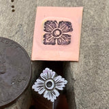 Classic Engraved Flower Square! Engraved Metal Hand Stamp Handmade.