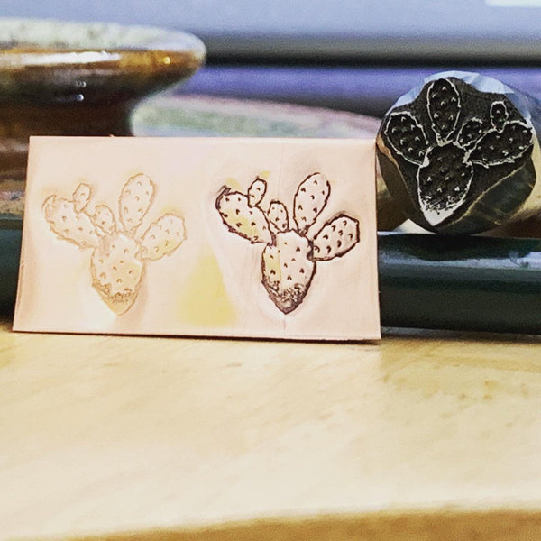 Cactus Prickly Pear. Three Sizes. Metal Hand Stamp.