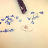 Pine Sprig. Two sizes. Engraved Metal Hand Stamp Handmade.