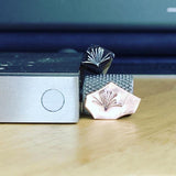 Pine Sprig. Two sizes. Engraved Metal Hand Stamp Handmade.