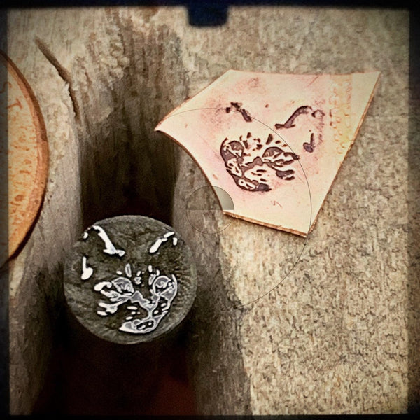 Kitty. Minou. Cat. Engraved Metal Hand Stamp.