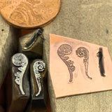 Fern Fiddleheads. Metal Hand Stamp.