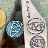 Woodcut Roses and Thorny Branch. Engraved Metal Hand Stamp Handmade.