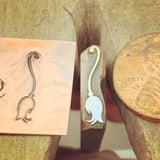 Spider or Witch's Broom. Engraved Metal Hand Stamp Handmade.