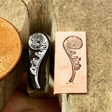 Fern Fiddleheads. Metal Hand Stamp.