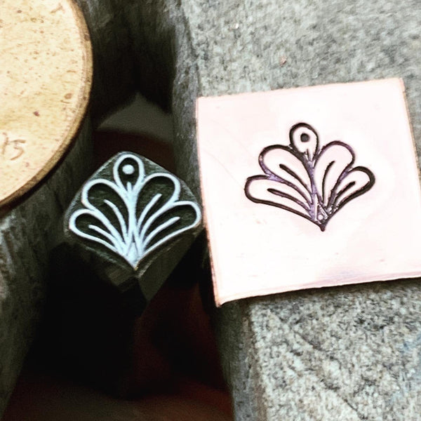 Petal Zen. Engraved Metal Hand Stamp.