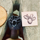 Cactus Prickly Pear. Three Sizes. Metal Hand Stamp.