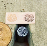 Hibiscus Ornate Raised Design. Engraved Metal Hand Stamp Handmade.