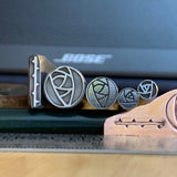 Woodcut Roses and Thorny Branch. Engraved Metal Hand Stamp Handmade.