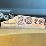 Woodcut Roses and Thorny Branch. Engraved Metal Hand Stamp Handmade.