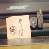 Spider or Witch's Broom. Engraved Metal Hand Stamp Handmade.