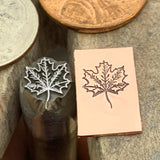 Maple Leaf. Raised design. Metal Hand Stamp