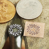 Star Burst. Engraved Metal Hand Stamp.