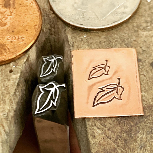Mulberry Leaf. Engraved Metal Hand Stamp.