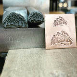 Mountain Range! Two Sizes. Metal Hand Stamp.