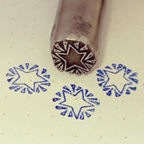 Star Burst. Engraved Metal Hand Stamp.