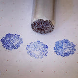 Snow Flurry. Engraved Metal Hand Stamp.