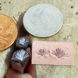 Pine Sprig. Two sizes. Engraved Metal Hand Stamp Handmade.