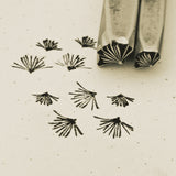 Pine Sprig. Two sizes. Engraved Metal Hand Stamp Handmade.