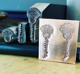 Thistle Fancy Head and Stem. Two sizes. Engraved Metal Hand Stamp.