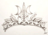 Moony Leaf! Two Sizes. Metal Hand Stamp.