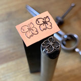 Dogwood Single. Flower. Engraved Metal Hand Stamp.