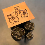Dogwood Single. Flower. Engraved Metal Hand Stamp.