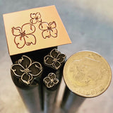 Dogwood Single. Flower. Engraved Metal Hand Stamp.