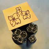 Dogwood Single. Flower. Engraved Metal Hand Stamp.