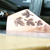 Pine Branch Trio. Three Sizes. Engraved Metal Hand Stamp.