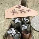 Pine Branch Trio. Three Sizes. Engraved Metal Hand Stamp.