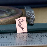 Antlers medium. Engraved Metal Hand Stamp.