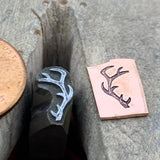 Antlers medium. Engraved Metal Hand Stamp.