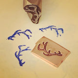 Antlers medium. Engraved Metal Hand Stamp.