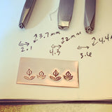 Leaves 1Step, 2Step, 3Step. Raised Design. Engraved Metal Hand Stamp Handmade.